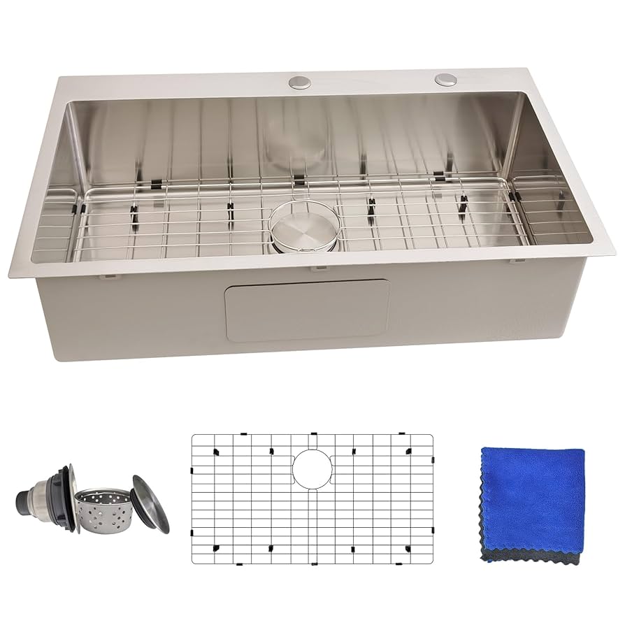 netsu様 33x19 Drop in Kitchen Sink - Delironexu 16 Gauge Stainless